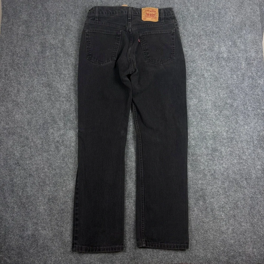 Levis 505 Regular Fit Straight Leg Black Jeans Mens 34x32 Made in USA 505-0260